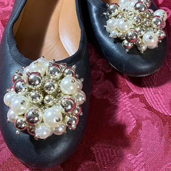 Kate Spade NY Women's Vilette Bead Embellished Ballet Flats Black. Size 5.5B - Picture 2 of 9